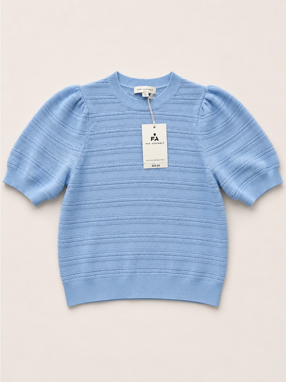 FA Light Blue Short-Sleeve Knit Top